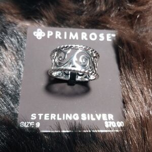 Primrose Sterling Silver Swirls Ring Size 9